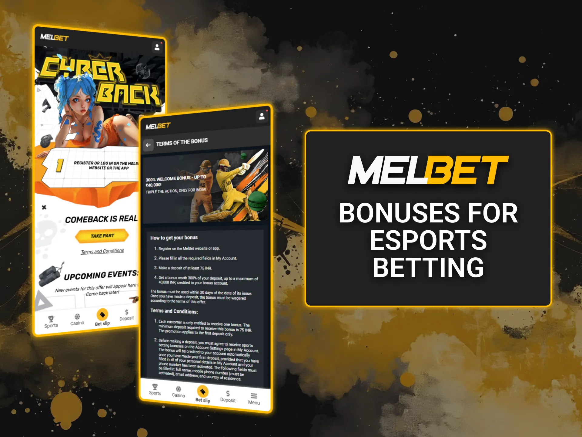 Claim exclusive bonuses for eSports betting on Melbet and boost your winnings.