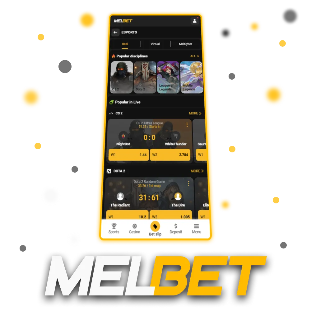 Bet on top eSports tournaments at Melbet and enjoy a variety of markets.