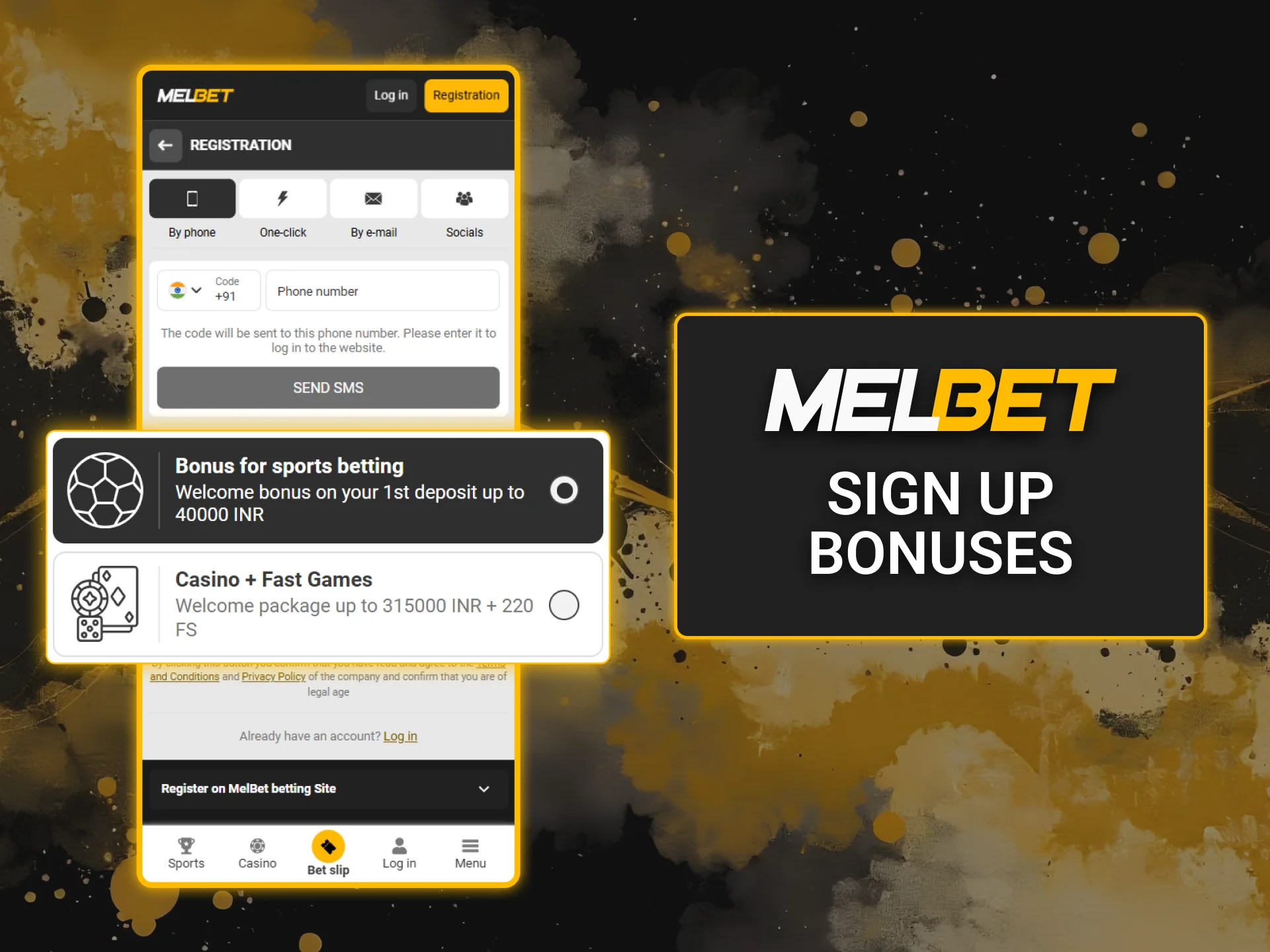 Claim a generous welcome bonus after signing up on the Melbet in India.