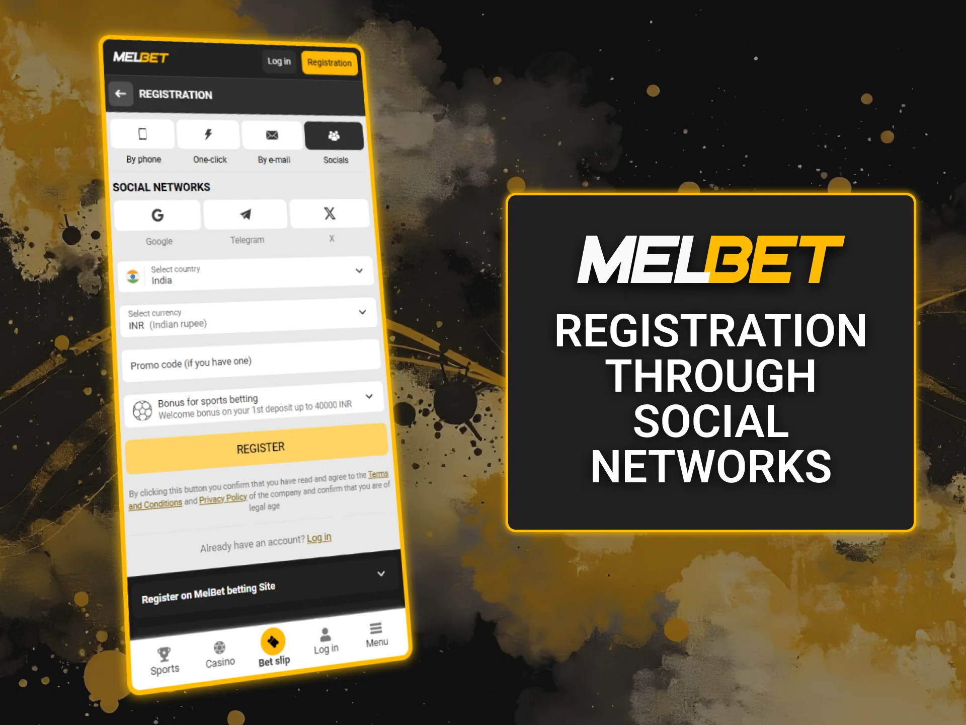 Link your social media to Melbet for a fast and easy registration process.