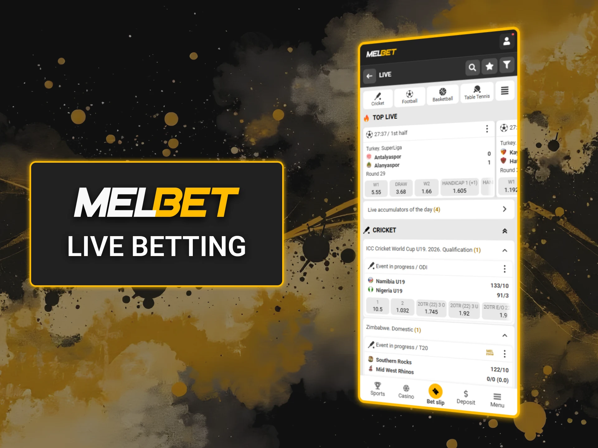 Make live bets on Melbet and take advantage of real-time game dynamics.