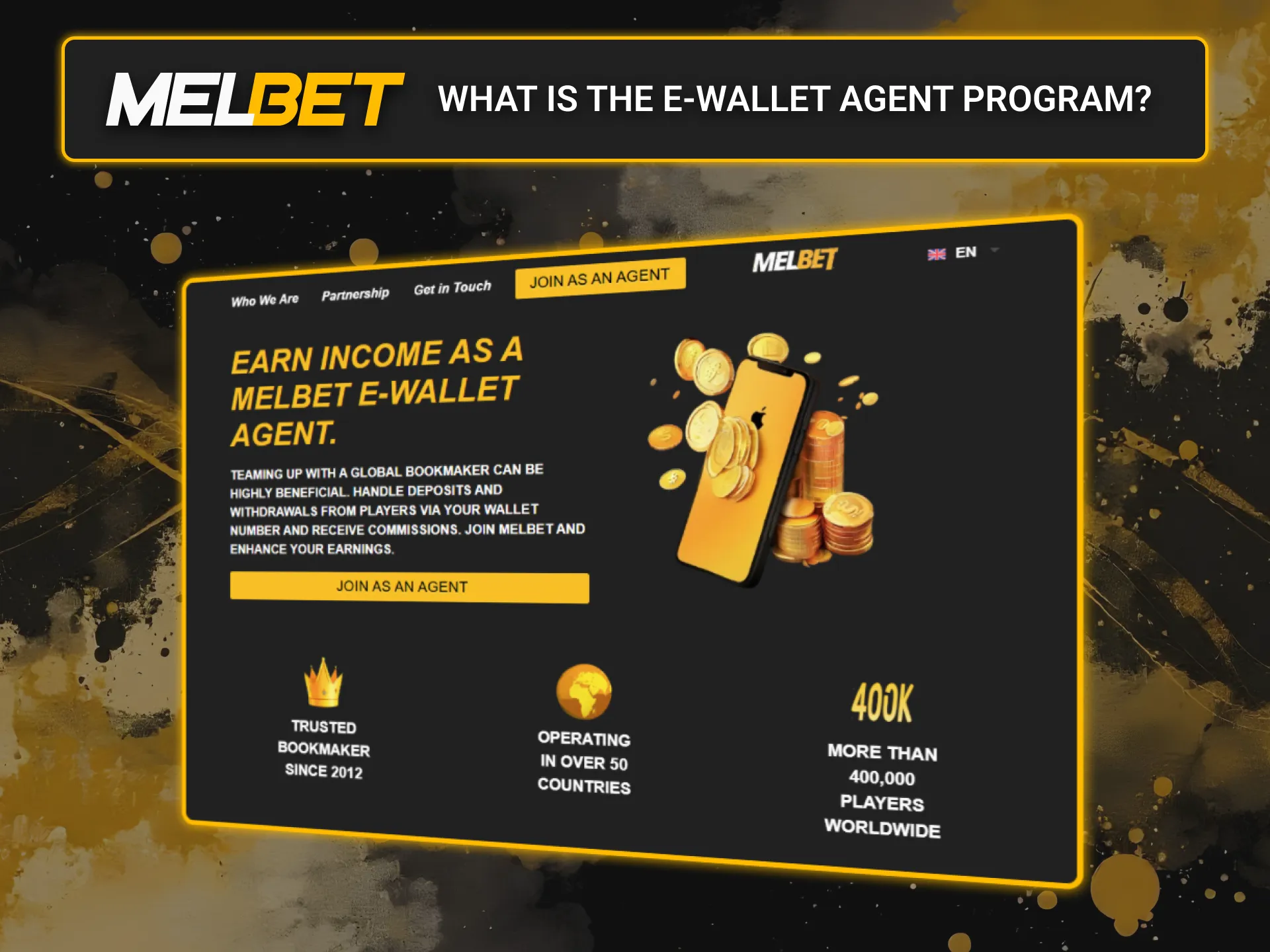 Learn what the Melbet E-Wallet Agent Program is and how it benefits users.