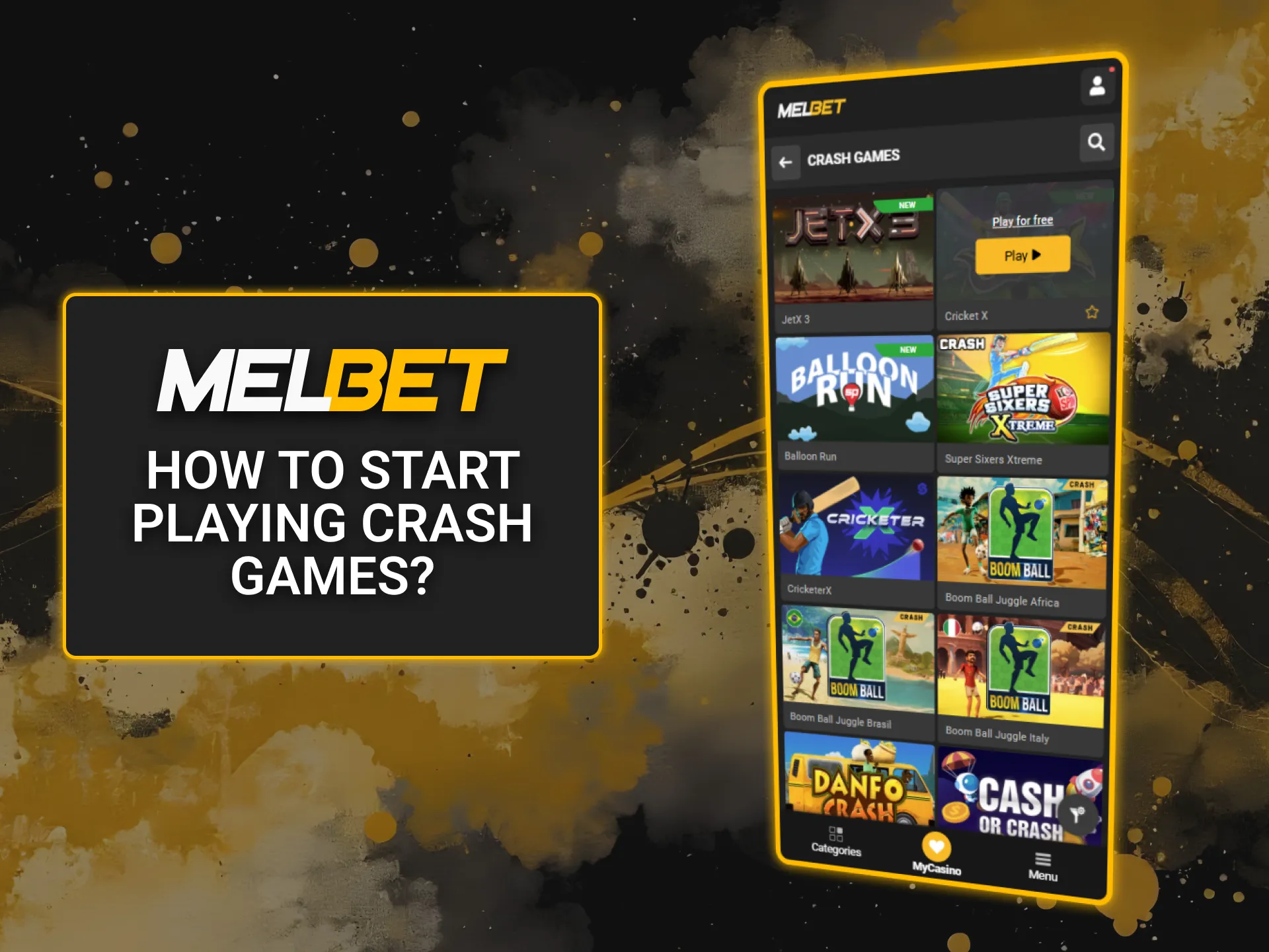 Learn how to start playing Crash Games at Melbet Casino and win big.