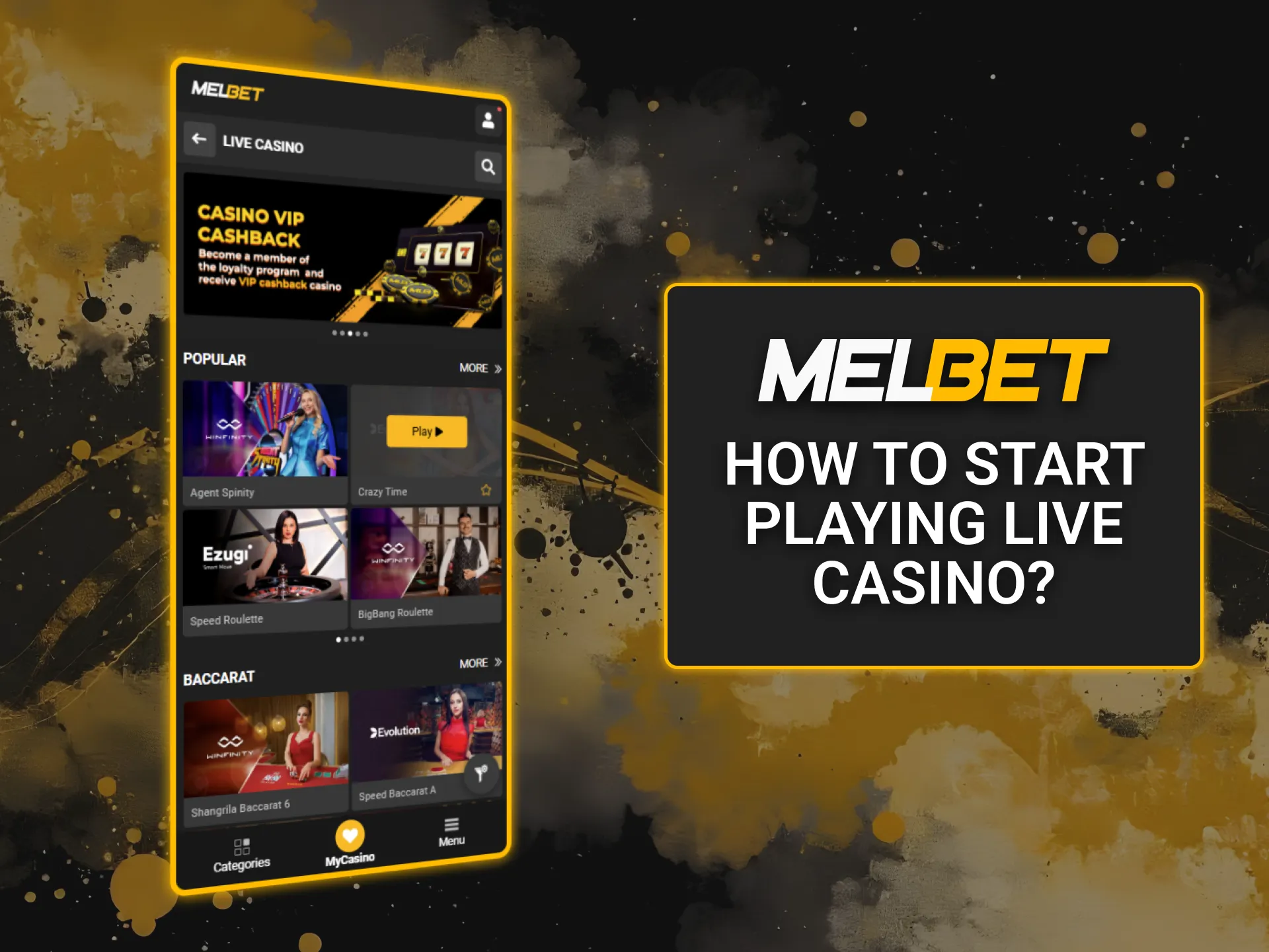 Learn how to start playing at Melbet Live Casino and enjoy real-time gaming.