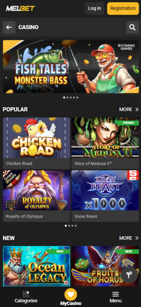 Enjoy a variety of casino games on the Melbet app, from slots to live dealers.