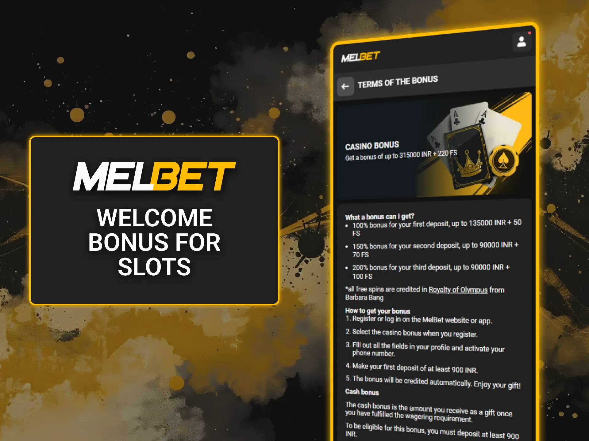 Claim a casino welcome bonus for Melbet slots and boost your chances of winning.