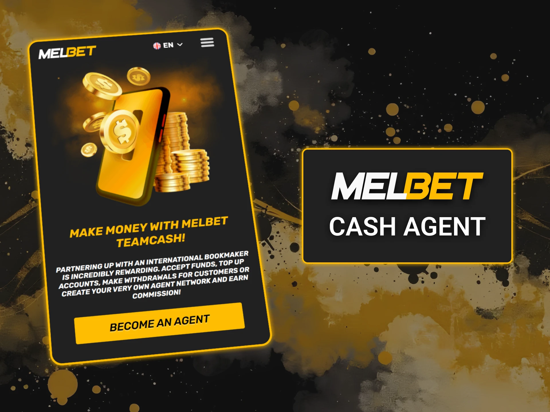 Help Melbet users make transactions and earn your commission.