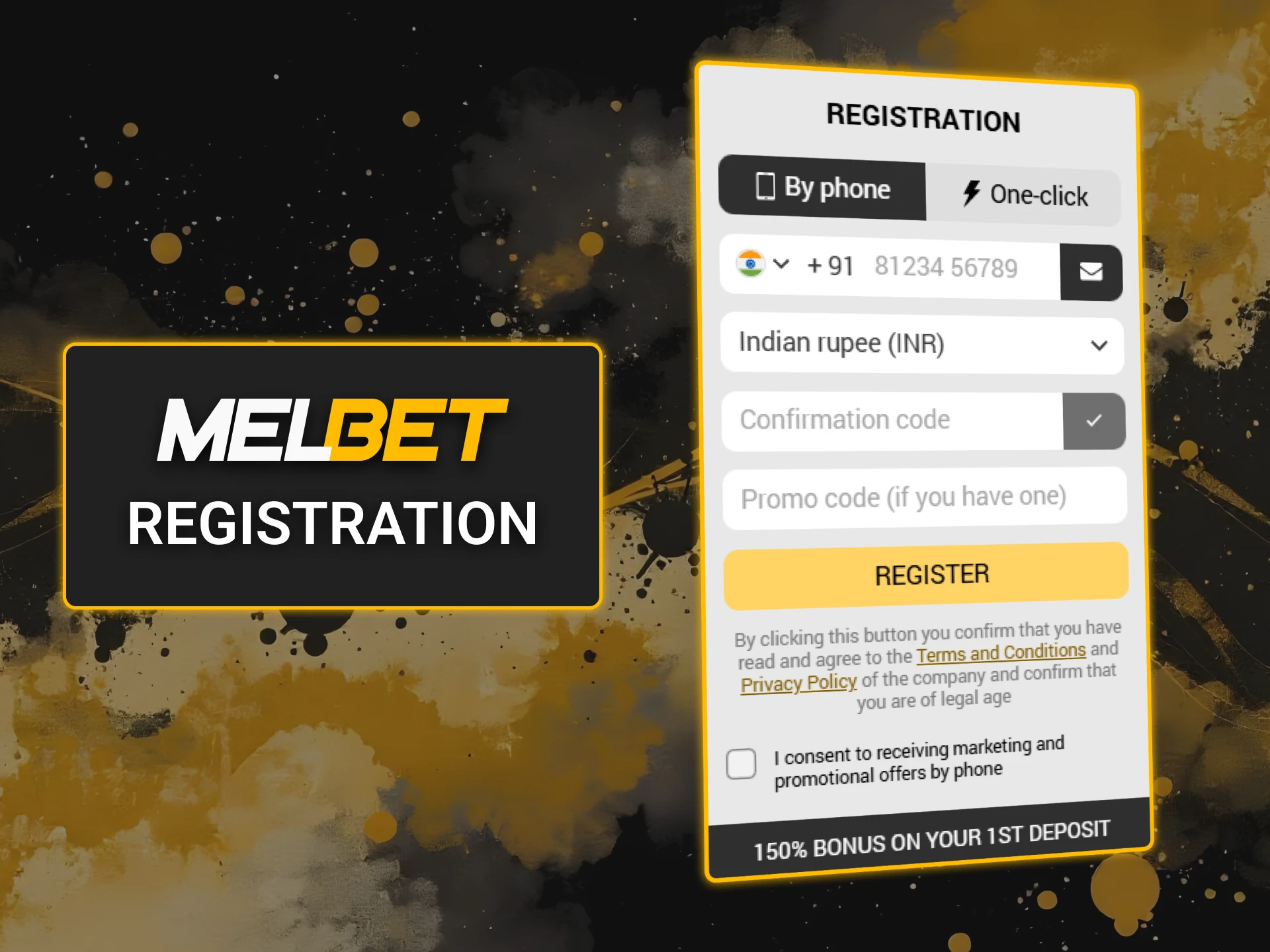 Register with Melbet in a few simple steps.