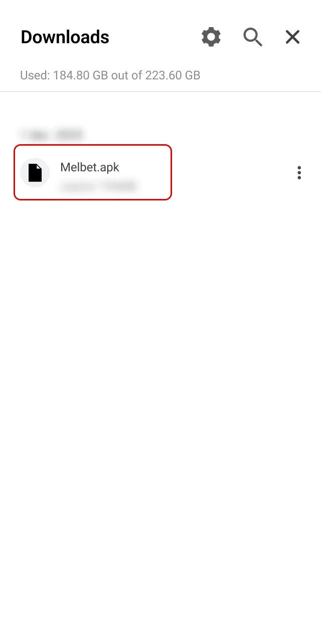 Install Melbet APK from your device to get started.