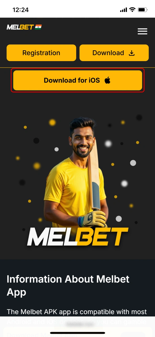 Install Melbet app for iOS from official download page.