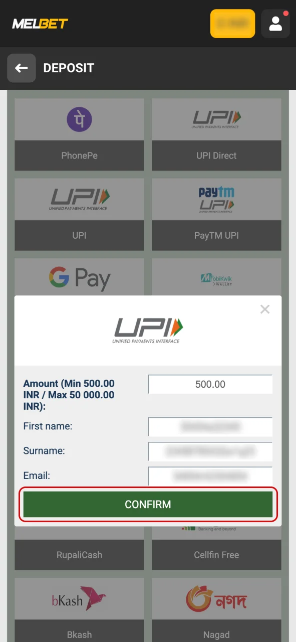 Make a deposit at Melbet now.