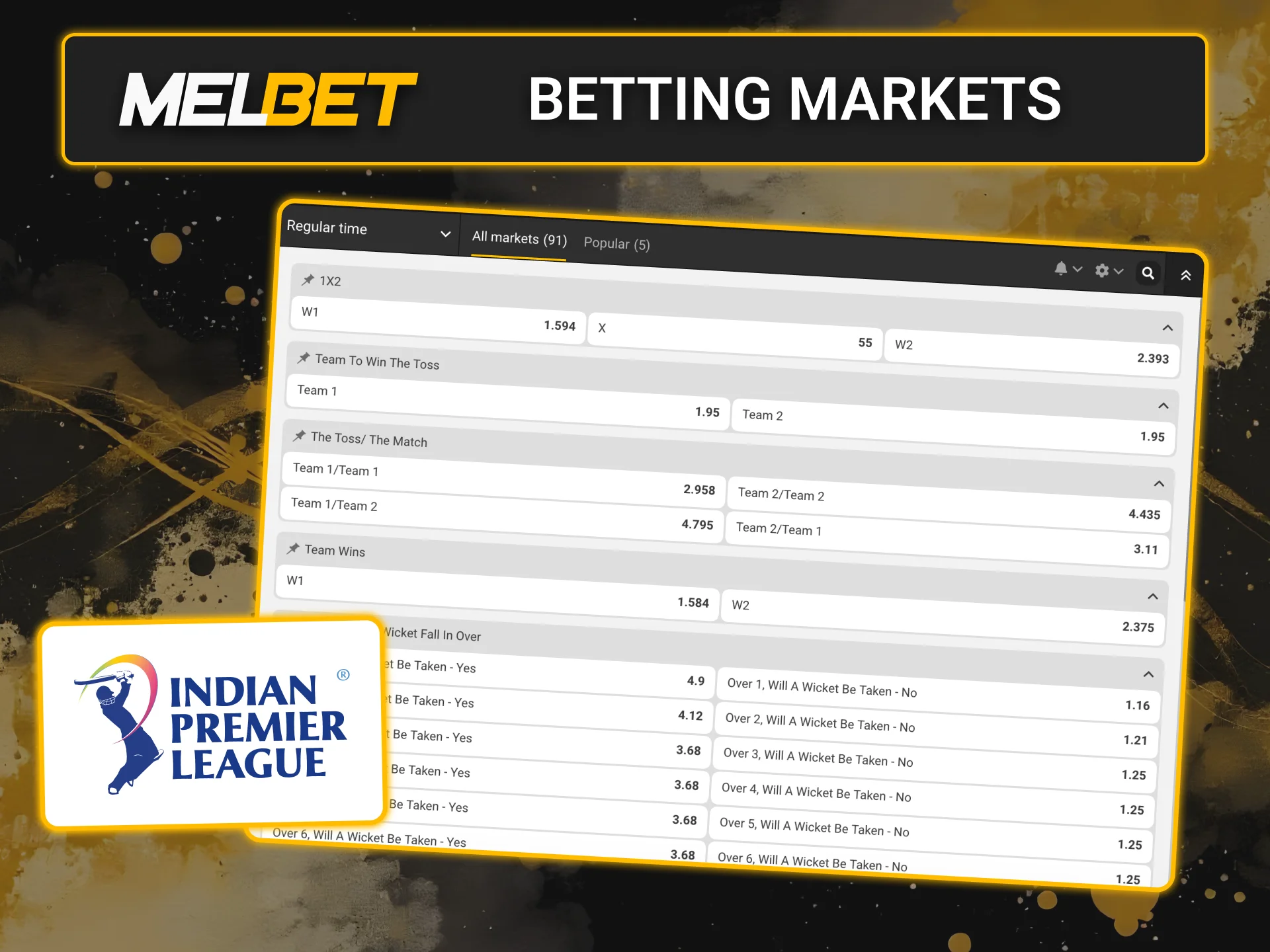 Choose your IPL match winner at Melbet.