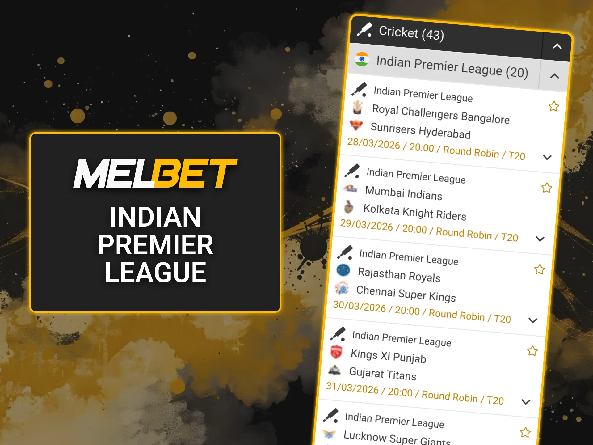 Win big during IPL at Melbet.