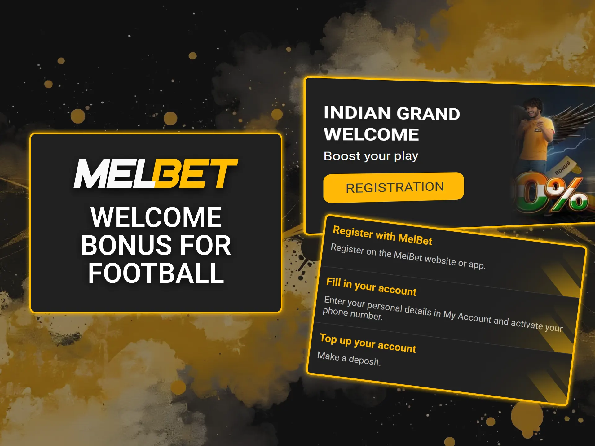 Claim a welcome bonus for football betting on Melbet and maximize your winnings.
