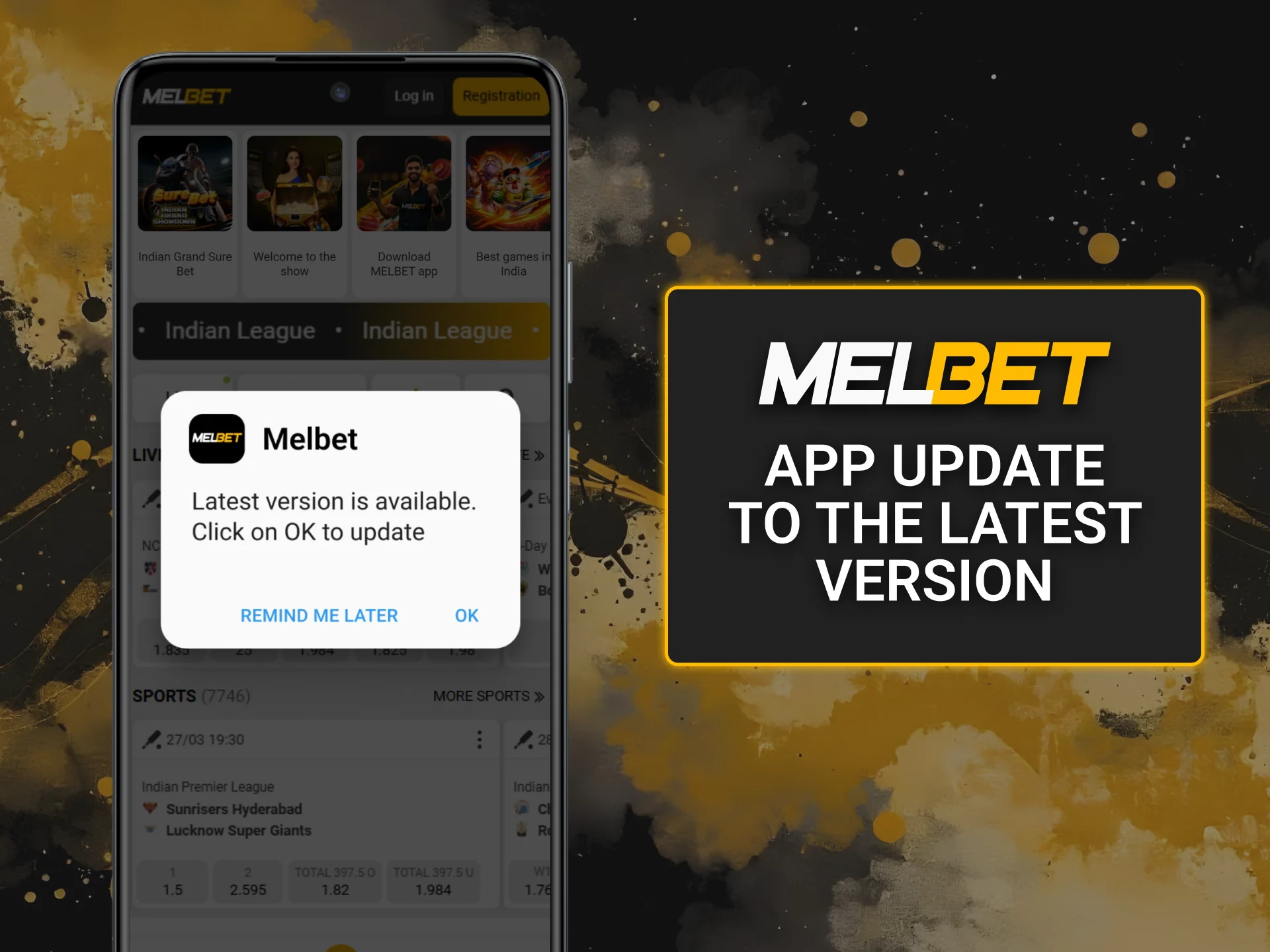 Update the Melbet casino app in 3 easy steps.